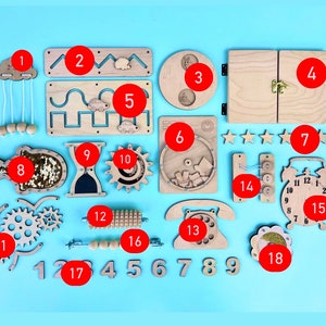 Busy board parts, Montessori sensory board accessories, Toddler busy board kit, Activity board elements, Busy board DIY, Busy board zubehr