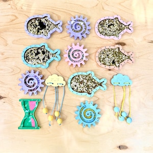 Wall Busy Board Parts, Montessori Busy Board Accessories, Busy board details, Busy board elements, Busy board DIY, Hourglass for busy board