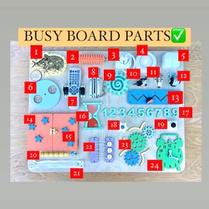 Wall busy board parts, Wooden Sensory board details DIY, Montessori board accessories, Toddler busy board pieces, Activity board elements