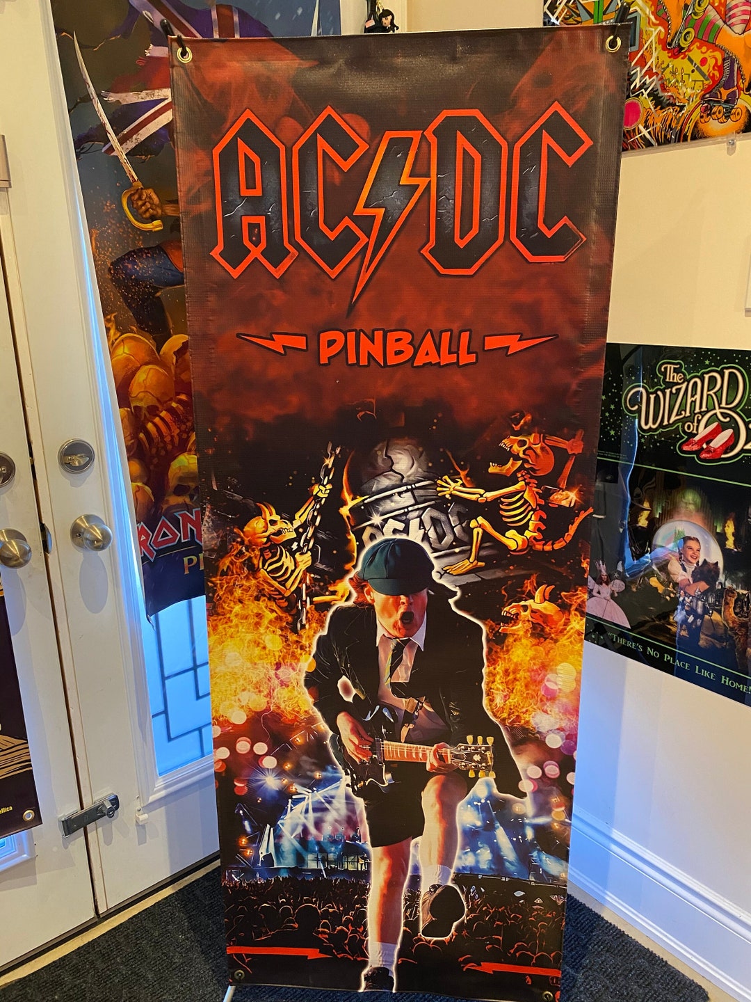 ACDC Pinball Machine Banner, Heavy Vinyl, 24' X 62' Game Room, Arcade ...
