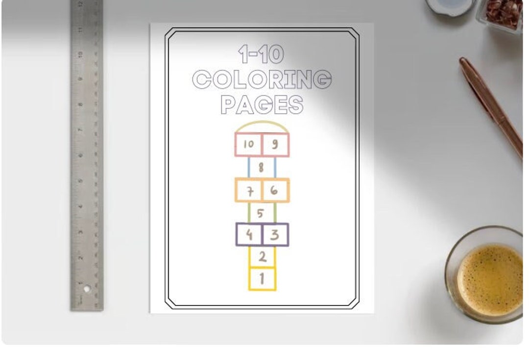 Toddler 1-10 Number Counting Coloring Pages - Etsy