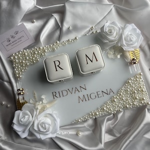 Engagement resin Ring Tray/ Wedding Ring Holder/ Nikkah ring tray