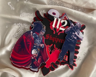 Albania theme cake topper