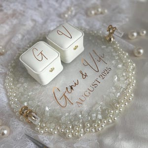 Engagement resin Ring Tray/ Wedding Ring Holder/ Nikkah ring tray