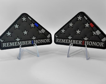 Remember and Honor Folded Flag PVC Patch