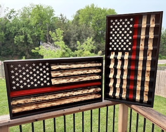 Thin Red Line Flag Challenge Coin Display