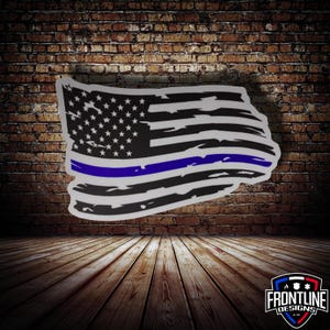 Thin Blue Line Flag Sticker