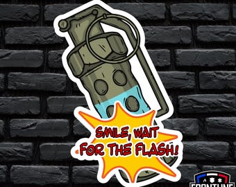 Flashbang Smile Wait for the Flash Sticker