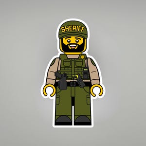 Blocky Deputy Sheriff Sticker 3-Pack