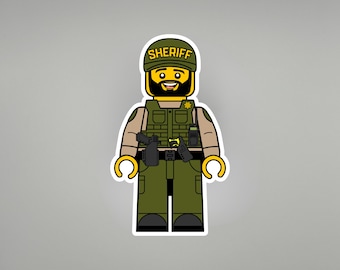 Blocky Deputy Sheriff Sticker 3-Pack