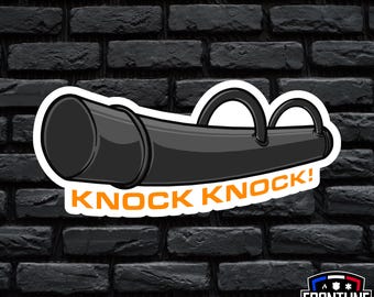Knock Knock Door Ram Sticker