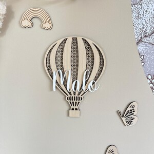 Personalized wooden hot air balloon