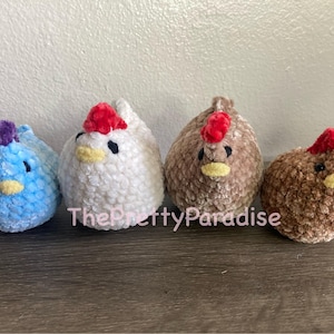 Crochet Chicken Plushies | In every color! Small & Mini sizes