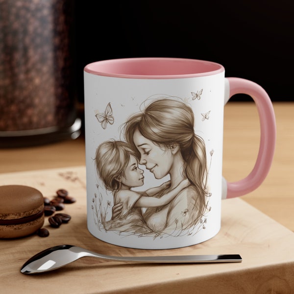 Lovely Mother-Daughter Coffee Mug, Mothers Day Gift, Family Tea Cup, Sweet & Cute 11oz Accent Mug