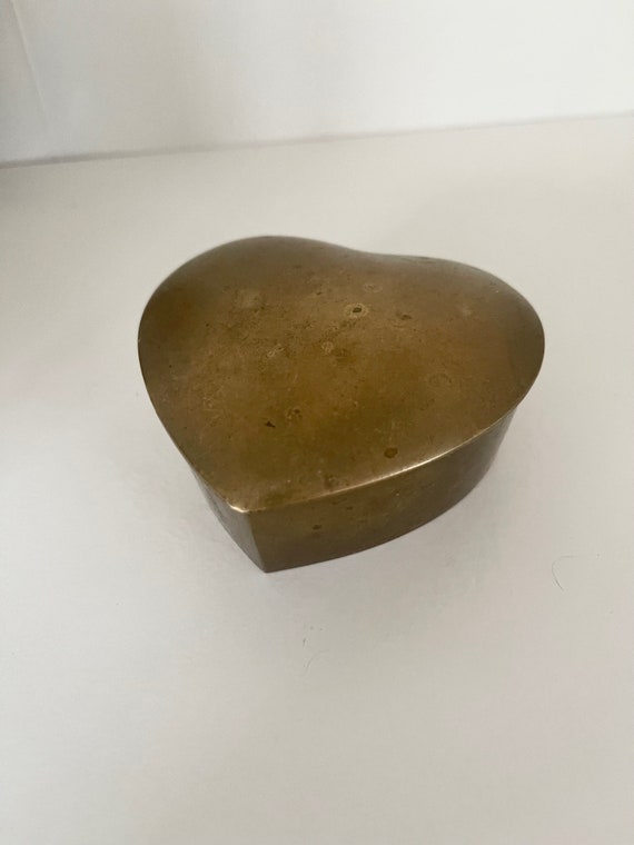 Vintage Brass Heart Trinket Dish