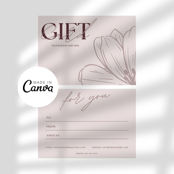 Gift Card Template | Fully Customizable | Boho Colorful Brand Design | DIY | Instant Download | Print Gift Card | Birthday Gift | Shop SPA