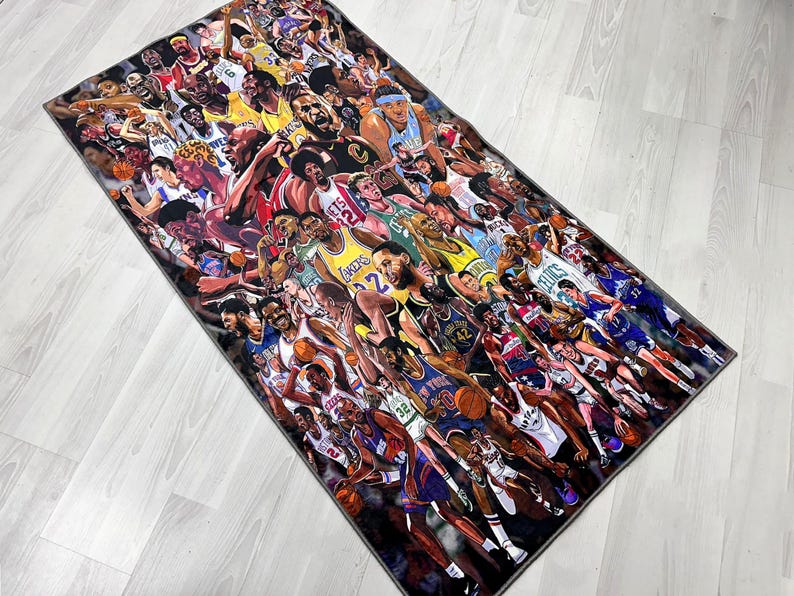 Nba Outdoor Rugs Nba Players Rug, Legend Rug, Basketball Rug, Sport Rug, Popular Rug ...