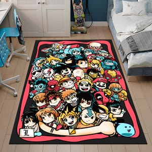 Cartoon Anime Rug,Video Game Rug,Super Heros Rug,Colorful Rug,Cool Rug,Anime Rug,Anime Decor,Nursery Rug,Custom Rug,Area Rug,Gift for Her