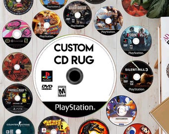 Alfombra personalizada con diseño de CD de juego, alfombra de videojuegos, disco de CD, alfombra para gamers, regalo para gamers, decoración gamer, alfombra personalizada, alfombra para sala de juegos, alfombra retro para videojuegos