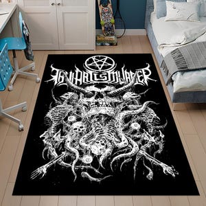 Pentagram Rug,Devil Rug,Satanic Rug,Demon Rug,Gothic Rug,Horror Art Rug,Horror Decor,Fear Rug,Unique Rug,Area Rug,Custom Rug,Gift for Her