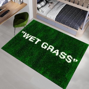 Wet Grass Rug, Grass Rug, Green Rug, Custom Rug, Area Rug, Home Decor Rug, Rugs for Living Room, Wet Grass Pattern, Adult Rug, Best Rug