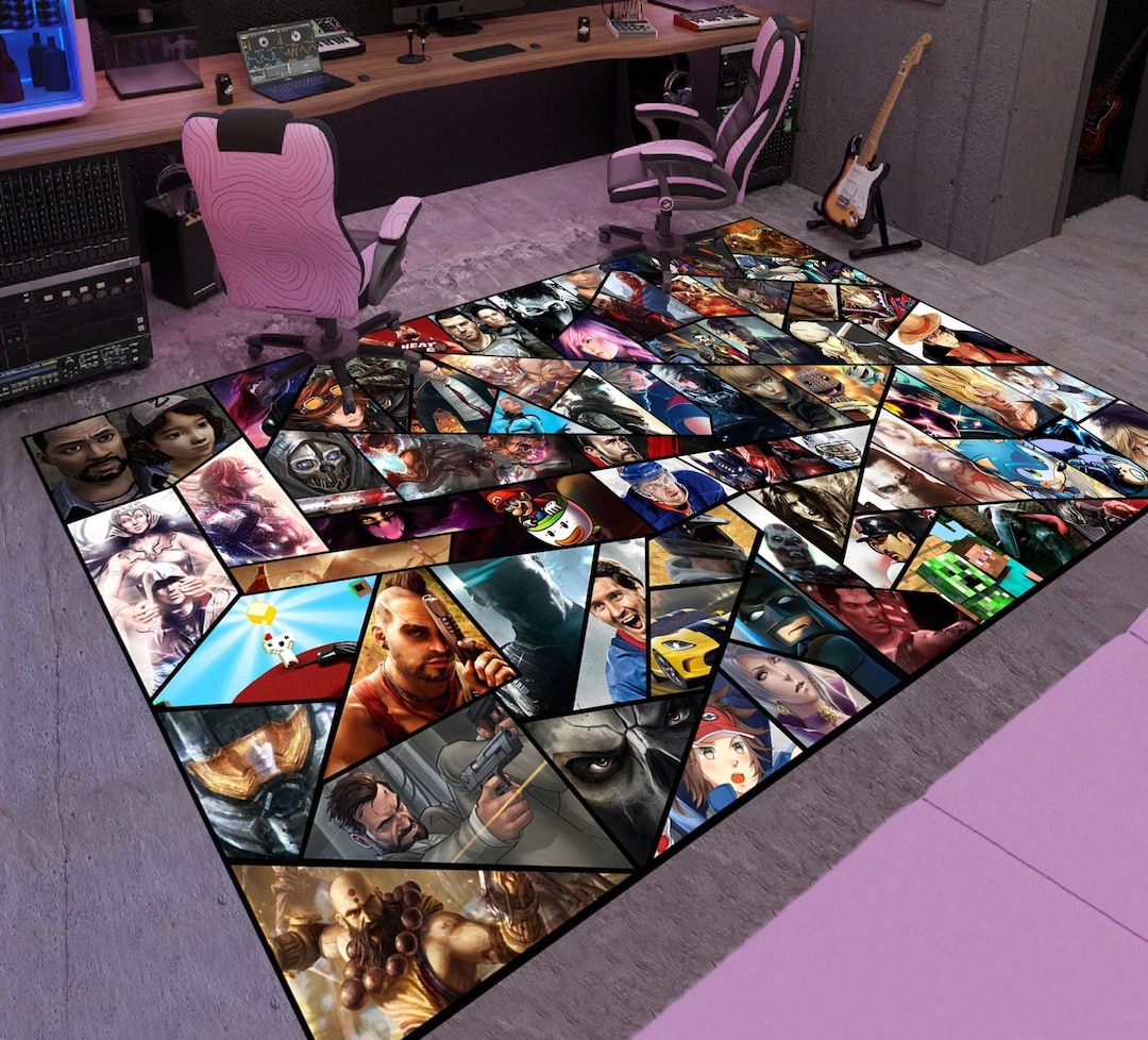 Retro Games Rug, Video Game Rug, Gaming Rug,gamer Rug,colorful Rug,game ...