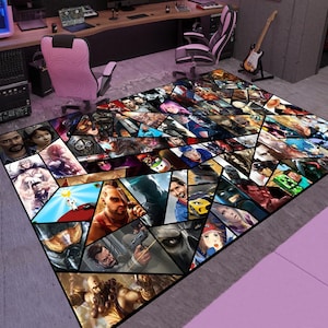 Retro Games Rug, Video Game Rug, Gaming Rug,Gamer Rug,Colorful Rug,Game Decor,Custom Rug,Retro Gaming,Arcade Game Rug,Area Rugs,Gaming Gifts