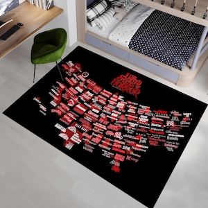 The United States of Horror Rug,Horror Movies Rug,Horror Rug,Fear Rug,Popular Rug,Horror Decor,Gothic Rug,Unique Rug,Area Rug,Gifts for her