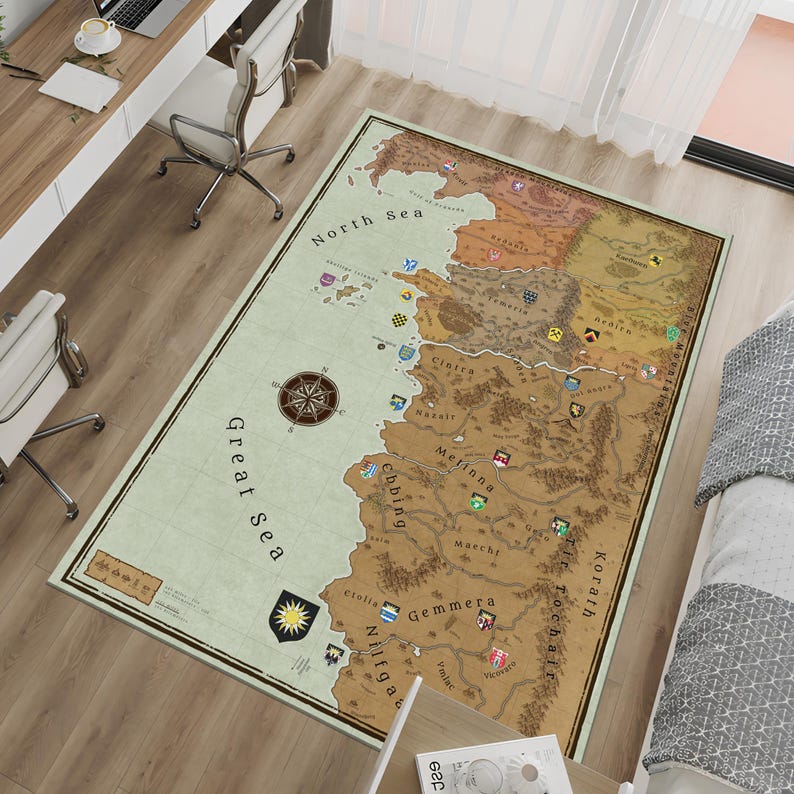 The Witcher World Map Rug - Fantasy Map Rug - Video Game Map - the ...
