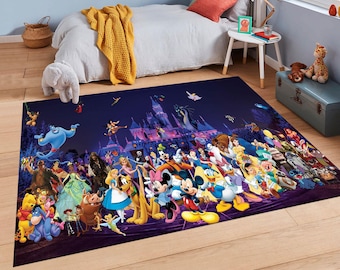 Cartoon Teppich,Süßer Teppich,Bunter Teppich,Micky Maus Teppich,Prinzessinnen Teppich,Mickey Mouse Teppich,Kinderzimmer Dekor,Geschenk für Kinder