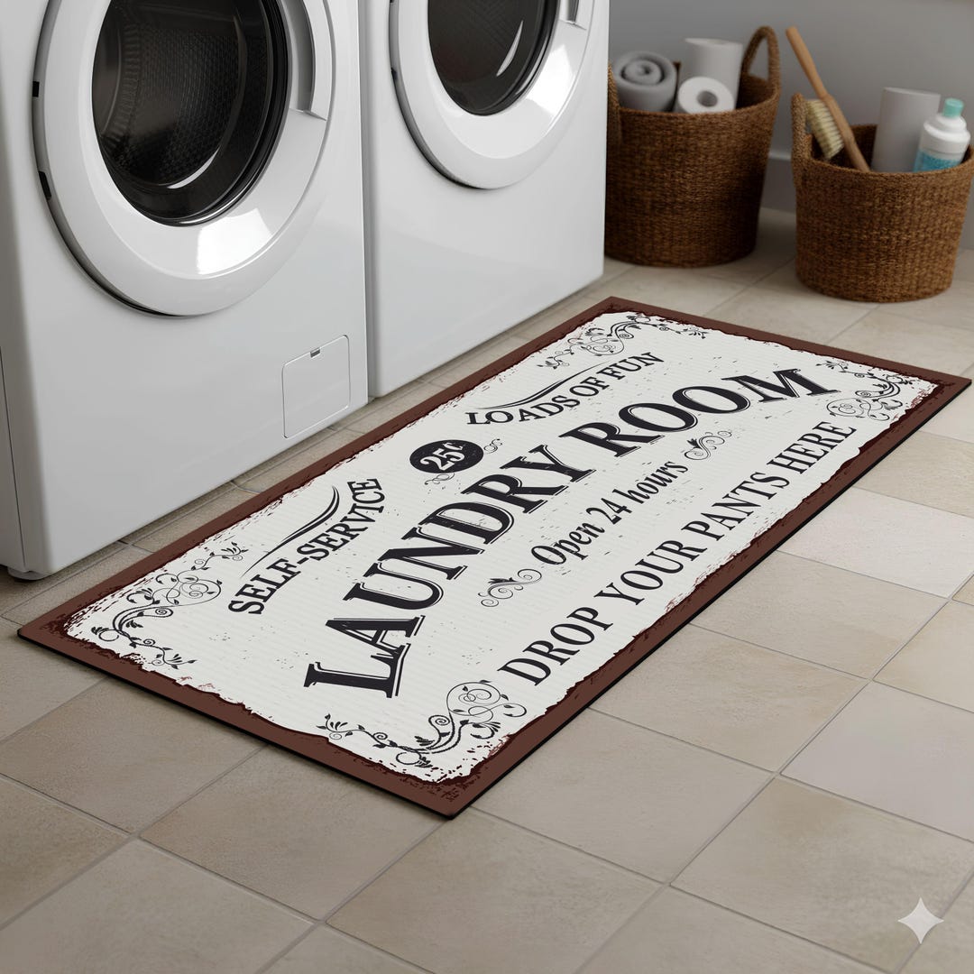 Laundry Mat Rug Laundry Room Rug, Custom Laundry Room Floor Mat, Gift for Laundry Room ...