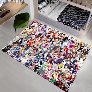 Anime Rug, Mixed Anime Rug, Manga Rug,Unique Rug,Fantastic Rug,Awesome Rug,Anime Decor,Colorful Rug,Custom RugArea Rug,Gift for Her