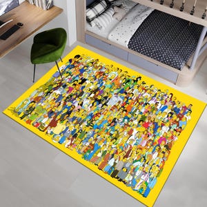 Simpsons Rug, Simpsons Characters Rug, Colorful Rug, Unique Rug, Fantastic Rug, Legend Rug, Anime Decor,Custom Rug,Anime Rug,Area Rugs,Gifts
