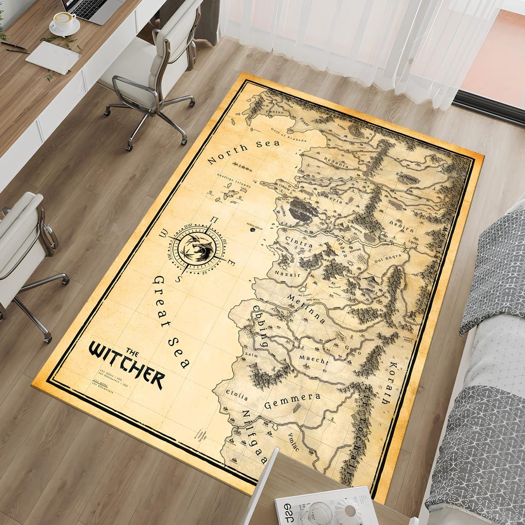 The Witcher World Map Rug - Fantasy Map Rug - Video Game Map - the ...