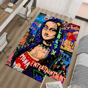 Alfombra Pop Art, Alfombra de Graffiti, Alfombra de Arte Colorido, Alfombra para Mujer, Alfombra Única, Alfombra Genial, Alfombra Moderna, Alfombra Personalizada, Alfombra de Área, Alfombras para Sala, Regalos para Ella