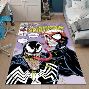 Venom Rug,Spiderman Rug,Themed Rug,Fantastic Rug,Area Rug,Kids Rug,Colorful Rug,Sci-Fi Rug,Marvel Rug,Gift for her,Unique Rug,Bestseller