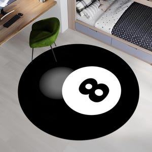 Billiard Ball Rug,Billiard Rug,8 Ball Rug,Circle Rug,Game Rug,Legends Rug,Billiard Fan Carpet,Boys Room Rug,Unique Rug,Area Rug,Gift For Him