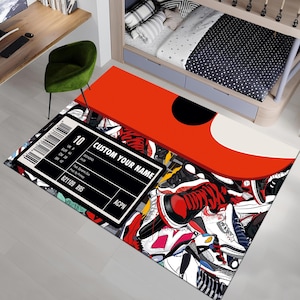 Shoes Box, Sneakers Shoes Rug, Custom Rug, Personalized Rug, Street Cool Rug, Sneakers Decor Rug, Sneaker Art, Fashion Street Rug, Area Rugs