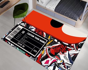 Shoes Box, Sneakers Shoes Rug, Custom Rug, Personalized Rug, Street Cool Rug, Sneakers Decor Rug, Sneaker Art, Fashion Street Rug, Area Rugs