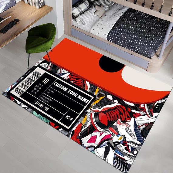 Shoes Box, Sneakers Shoes Rug, Custom Rug, Personalized Rug, Street Cool Rug, Sneakers Decor Rug, Sneaker Art, Fashion Street Rug, Area Rugs