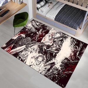 Anime Rug,Kawaii Rug,Manga Rug,Colorful Rug,Unique Rug,Fantastic Rug,Awesome Rug,Anime Decor,Nursery Rug,Custom Rug,Area Rug,Gift For Him