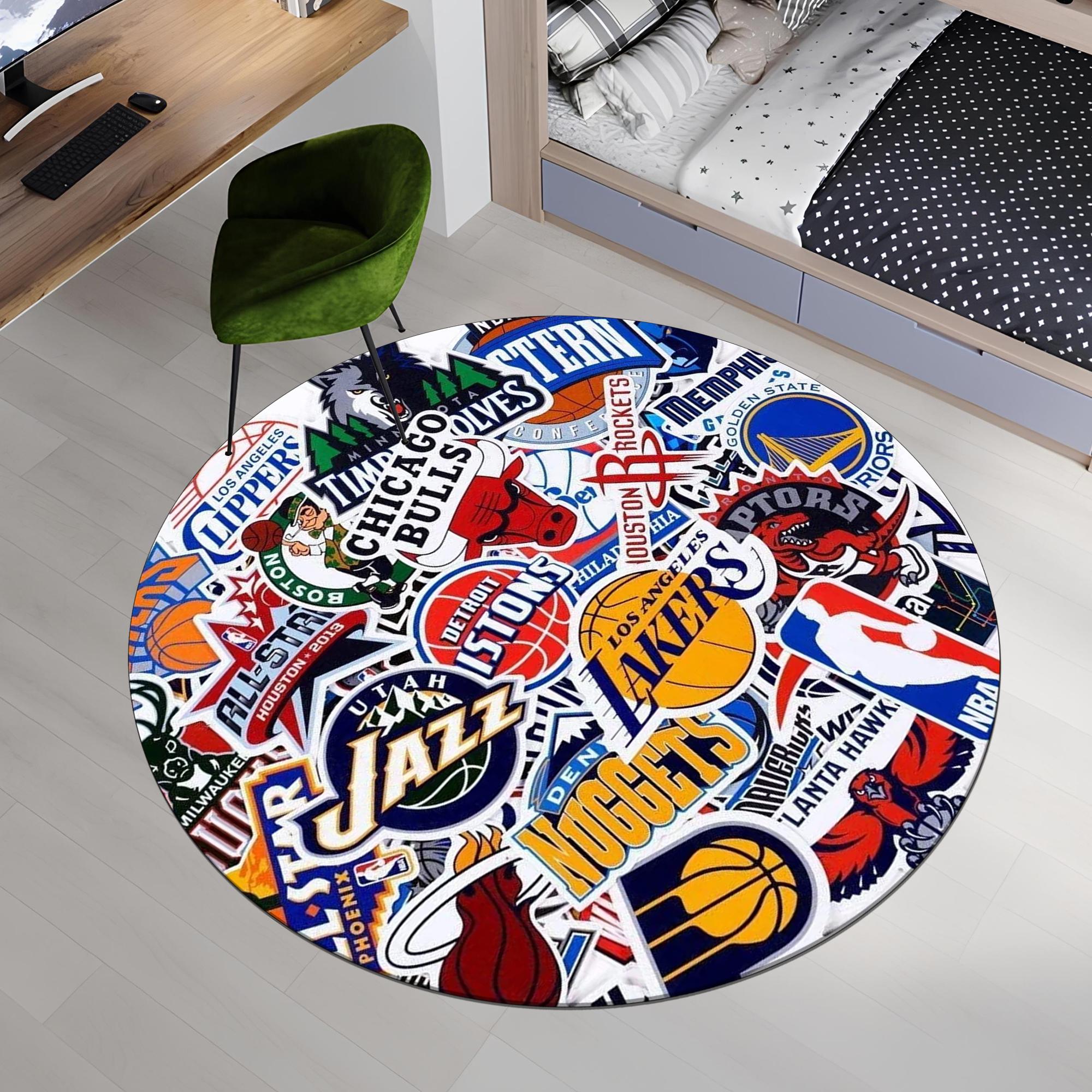 Nba Outdoor Rugs Nba Team Rug,basketball Rug,boys Room Rug,sport Rug,round Rug,custom ...