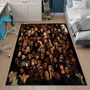 Hiphop Rug,Legends Rug,Rappers Rug,Music Rug,Music Decor,Music Room Rug,Rap Stars Collage Rug,Awesome Rug,Unique Rug,Area Rug,Gifts For Him