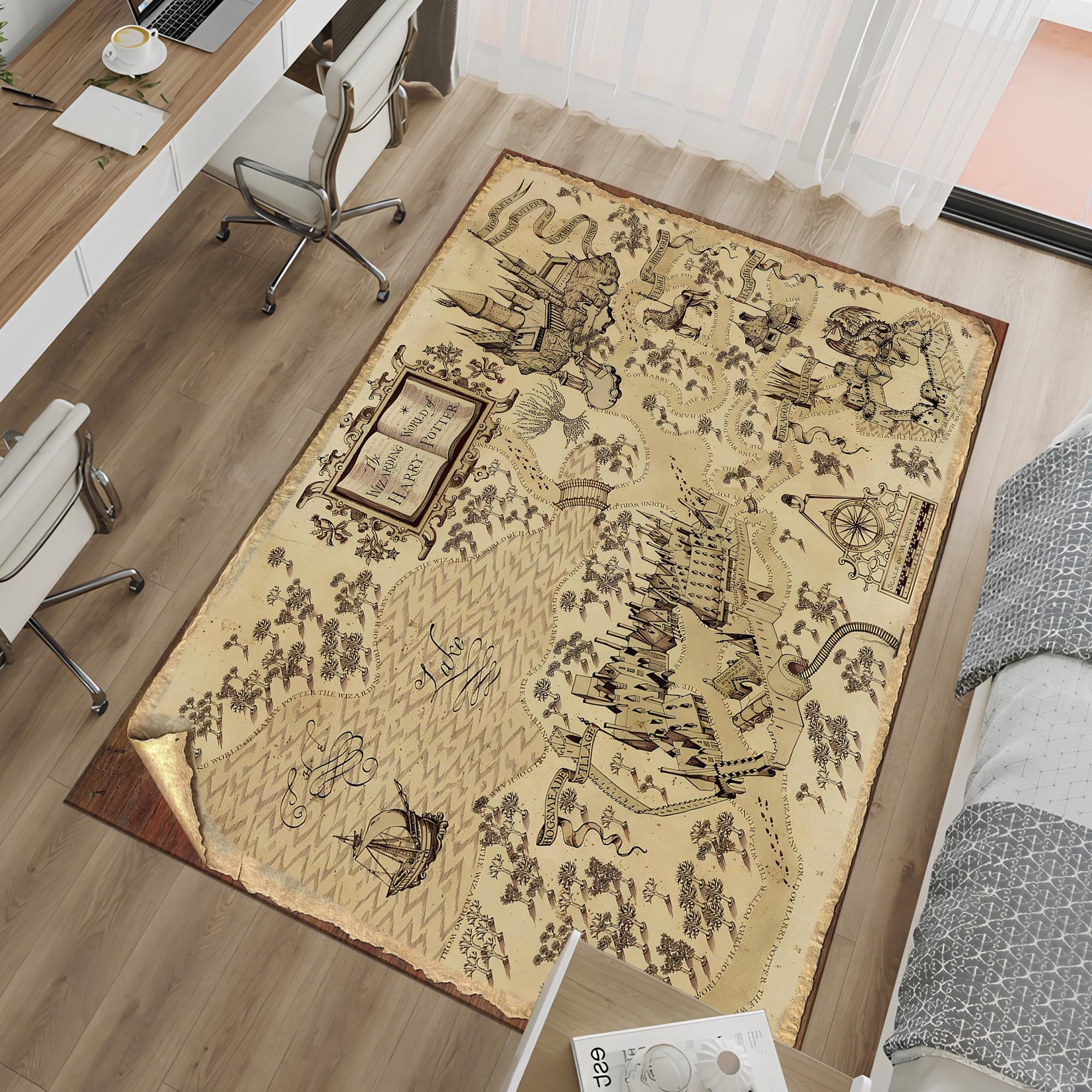Wizarding World Map,witchcraft School Rug,harry Rug,magic Rug,map Rug ...