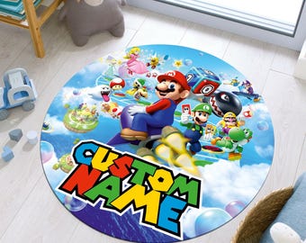 Retro Game Rug, Video Game Rug, Personalized Rug, Children's Room Rug, Cute Rug,Colorful Rug,Round Rug,Area Rugs,Nursery Decor,Gift for Kids