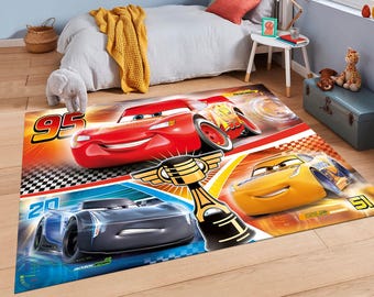 Lightning mcqueen rug,Cars Rug,Kids Rug,Colorful Rug,Custom Rug,Nursery Rug,Cute Rug,Area Rug,Kids Room Rug,Nursery Decor,Gift for Kids