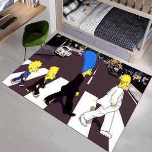 Simpsons Croswalk Rug,The Simpsons,Awesome Rug,Unique Rug,Fantastic Rug,Legend Rug,Anime Decor,Colorful Rug,Custom Rug,Anime Rug,Area Rug