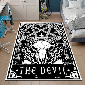 Satanic Rug,Devil Rug,Demon Rug,Gothic Rug,Horror Art Rug,Horror Decor,Fear Rug,Unique Rug,Area Rug,Custom Rug,Boys Room Rug,Gift for Her