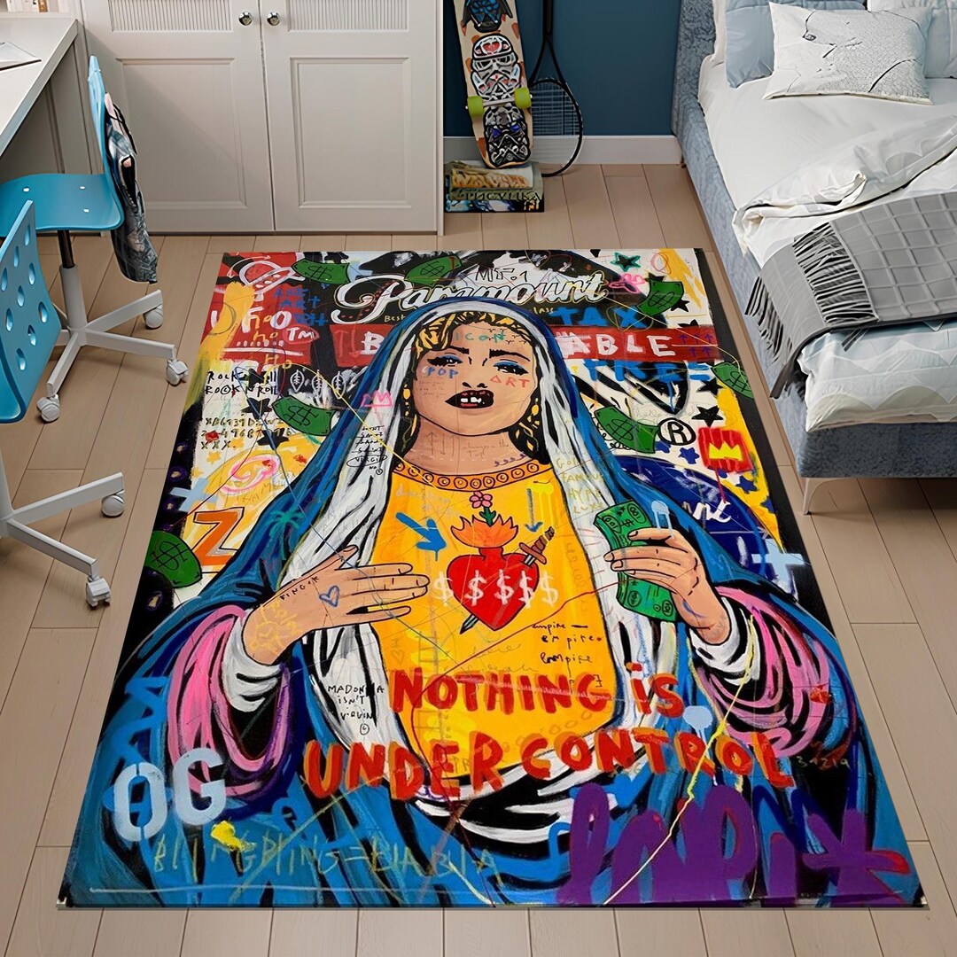 Daft Punk Rug Pop Art Rug, Graffiti Rug, Colorful Art Rug, Women Rug,unique Rug,cool ...