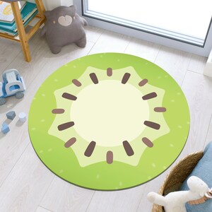 Fruit Rug, Kiwi Rug, Circle Rug, Round Rug, Gift for Him, Kitchen Decor, Kitchen Rug, Boys Room Rug, Custom Rug,Personalized Gifts,Area Rugs